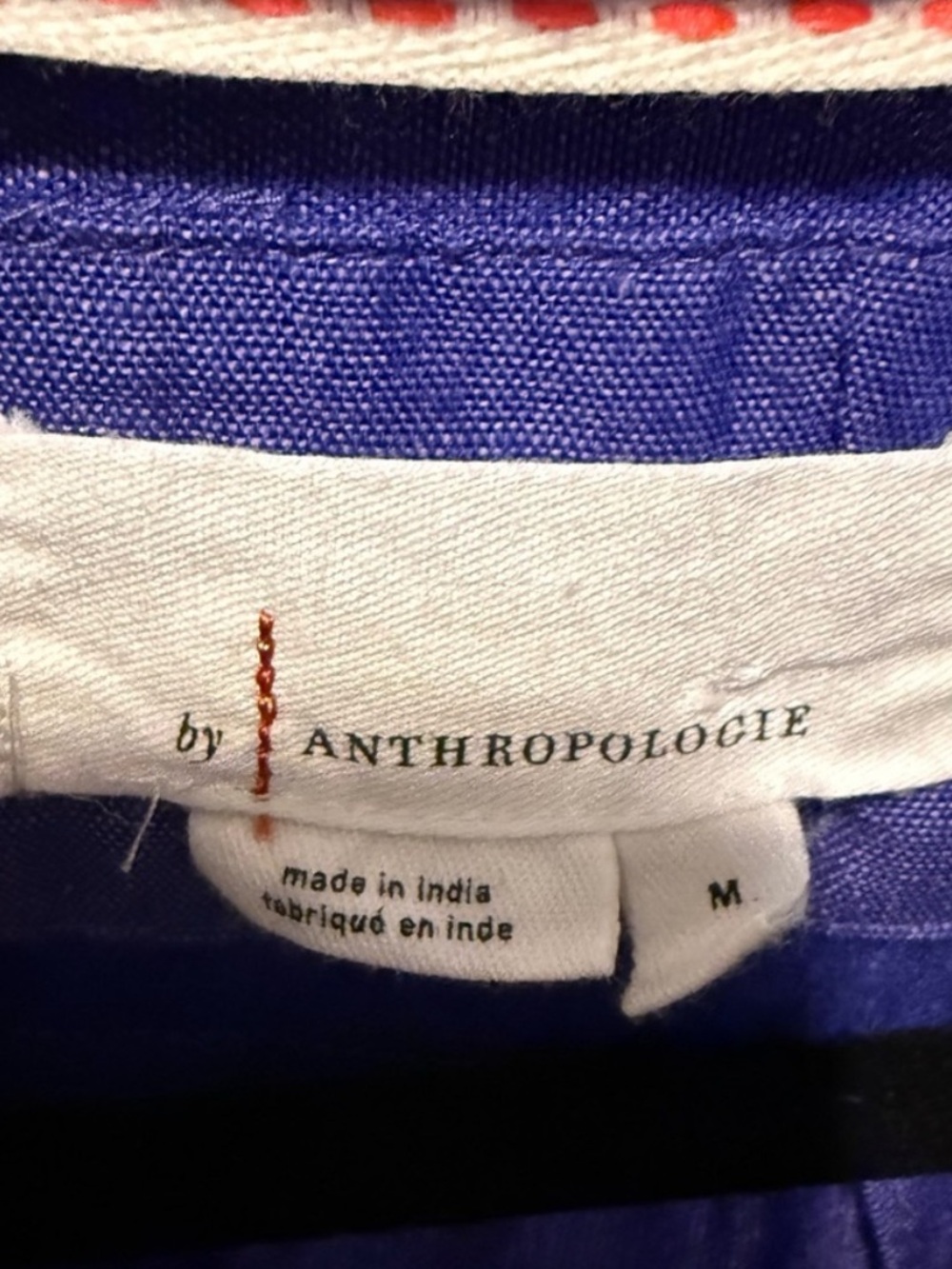 Anthropologie Linen Cotton Blend Short Sleeve Cropped Collard Shirt Size Medium - Picture 4 of 5